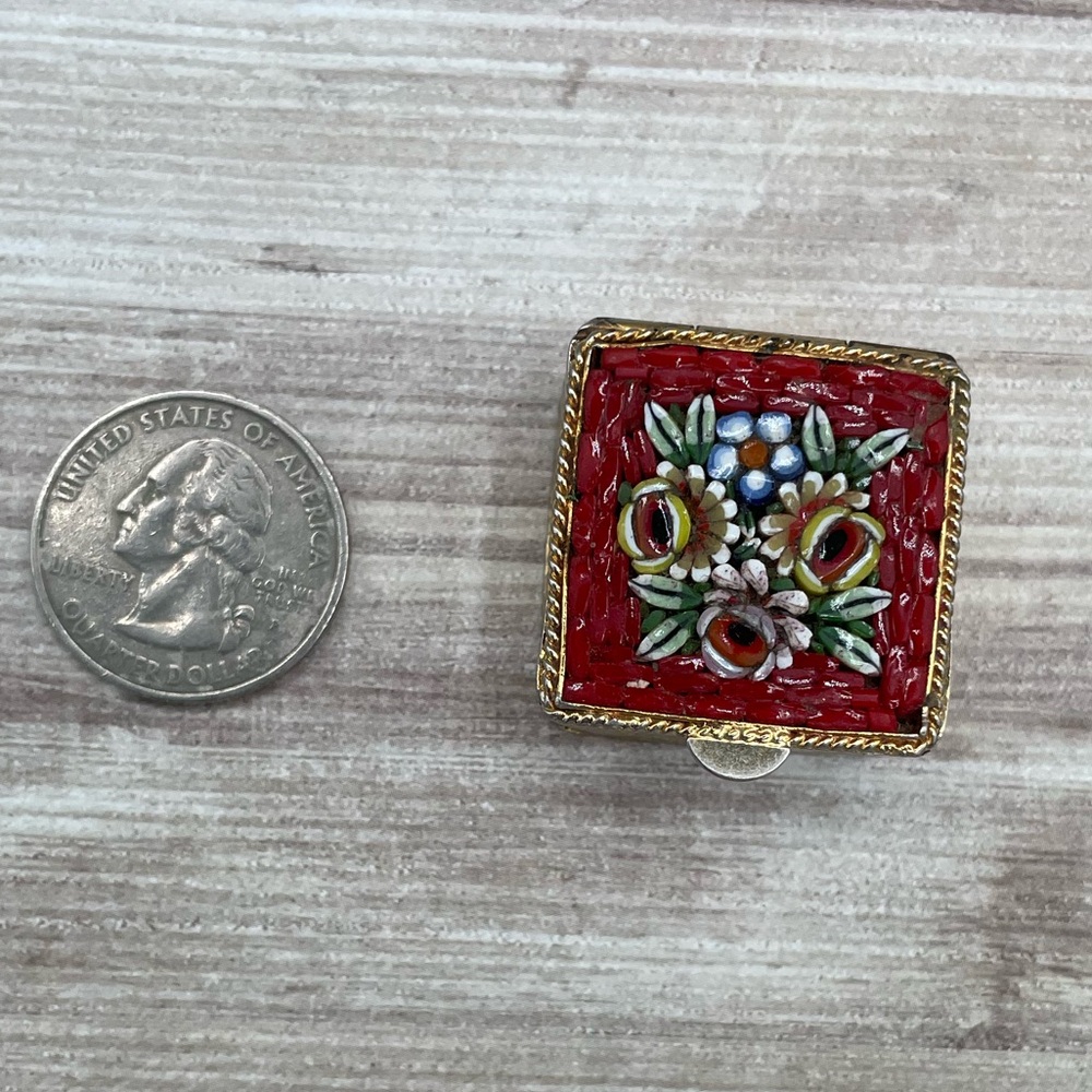 Micromosaic Tesserae Millefiori Pill Box, VINTAGE